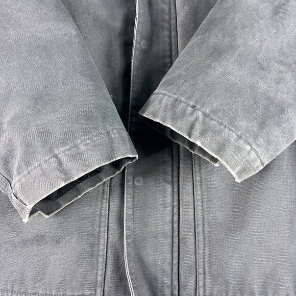 Walls Canvas Chore Jacket Extra Large Grey Faded Sherpa Lined Full Zip Work Wear - Picture 2 of 13
